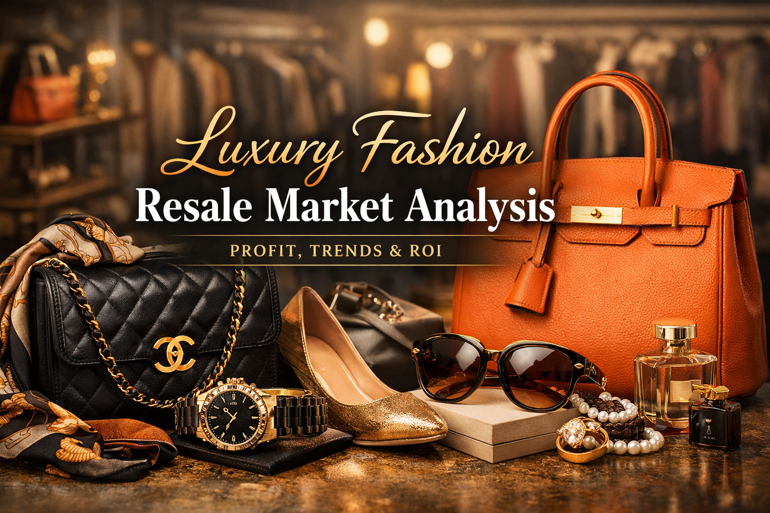 Luxury fashion resale market with pre-owned designer bags, accessories, and sustainable luxury trends in the USA