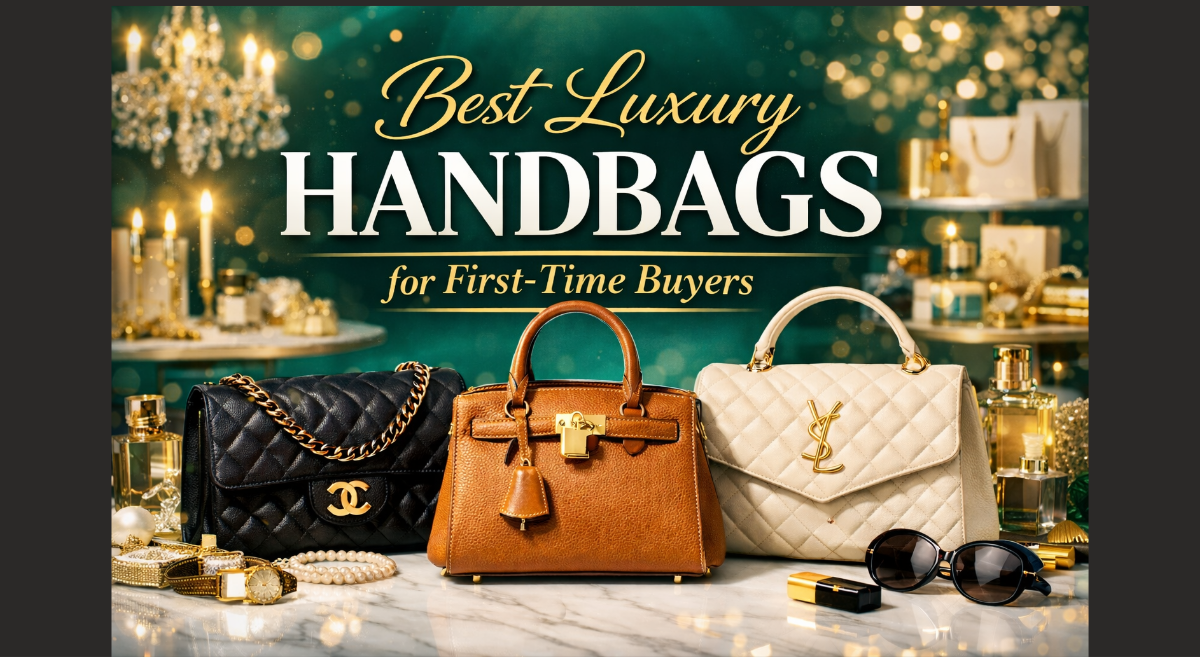 Best luxury handbags for first time buyers featuring elegant designer tote, shoulder, and crossbody bags in a bright luxury