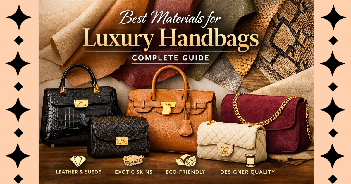 Best materials for luxury handbags including leather suede exotic skins eco-friendly and designer quality bags