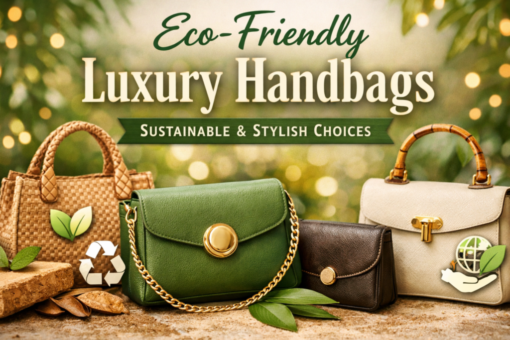 Eco-friendly luxury handbags made from sustainable materials with stylish modern designs