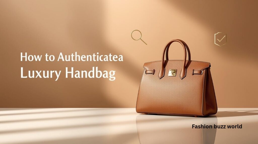 High-quality feature image showing a luxury handbag with tips on how to authenticate a luxury handbag.